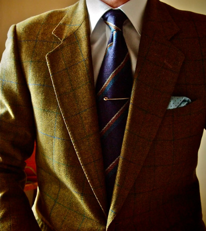 I have a Harris Tweed windowpane in a very similar color combination to this