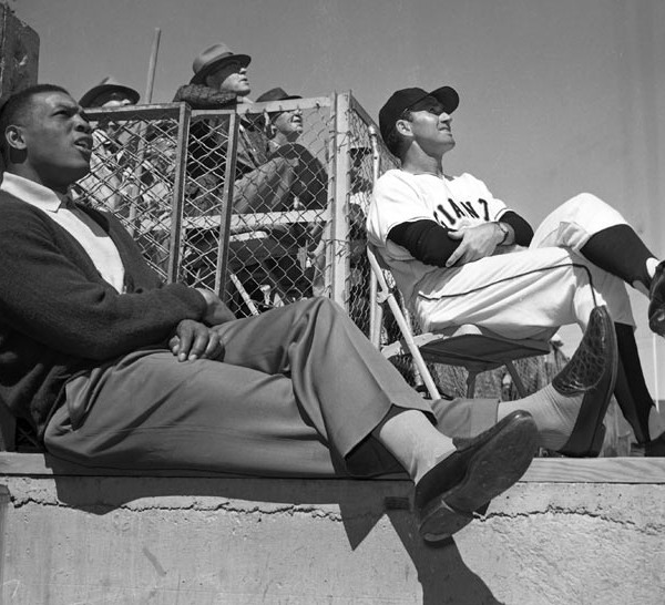 Willie Mays and Al Dark at Spring training, 1961