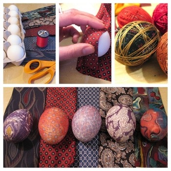 dye easter eggs with silk neckties